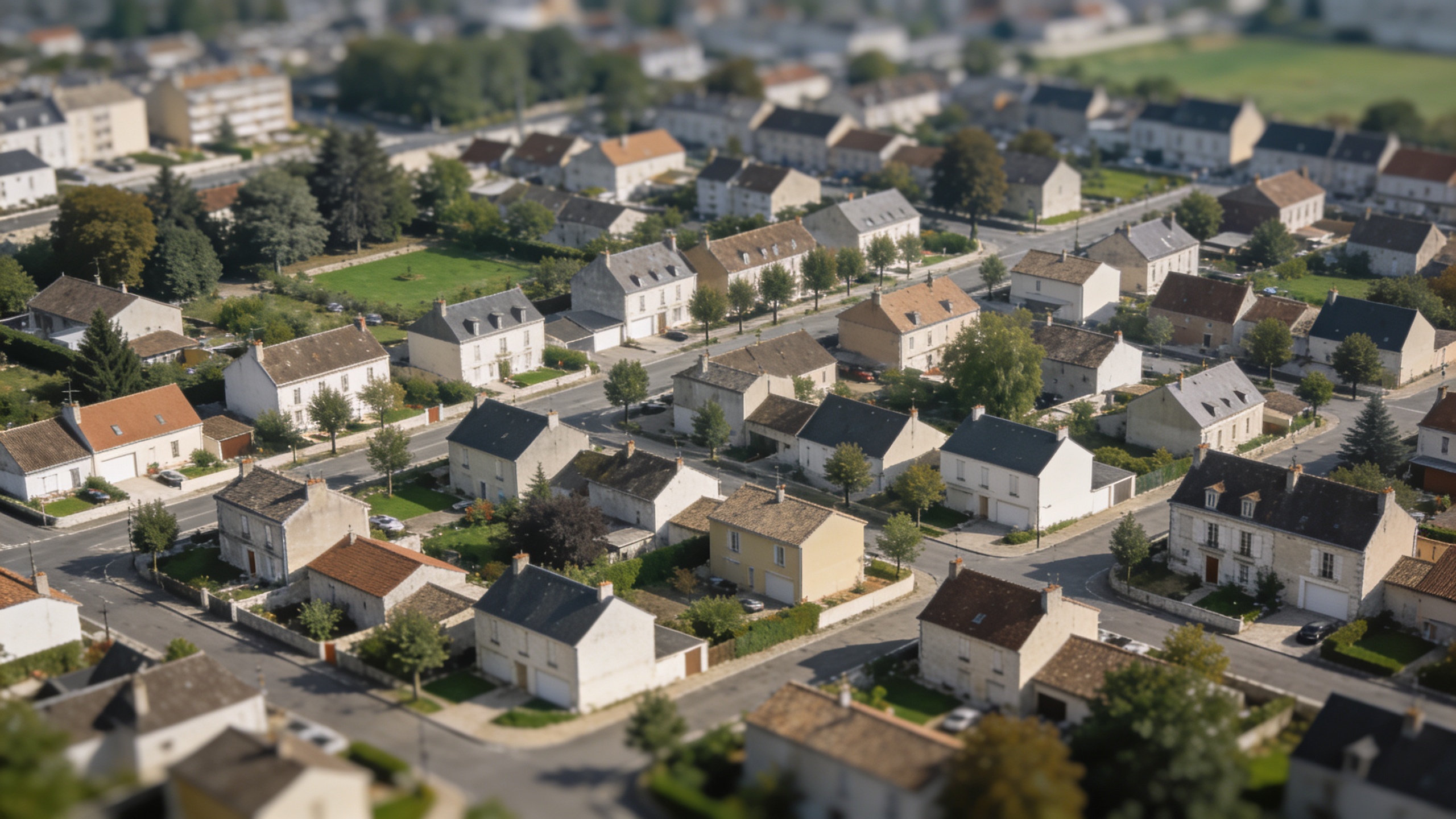 vue aerienne de niort avec quartiers residenciels