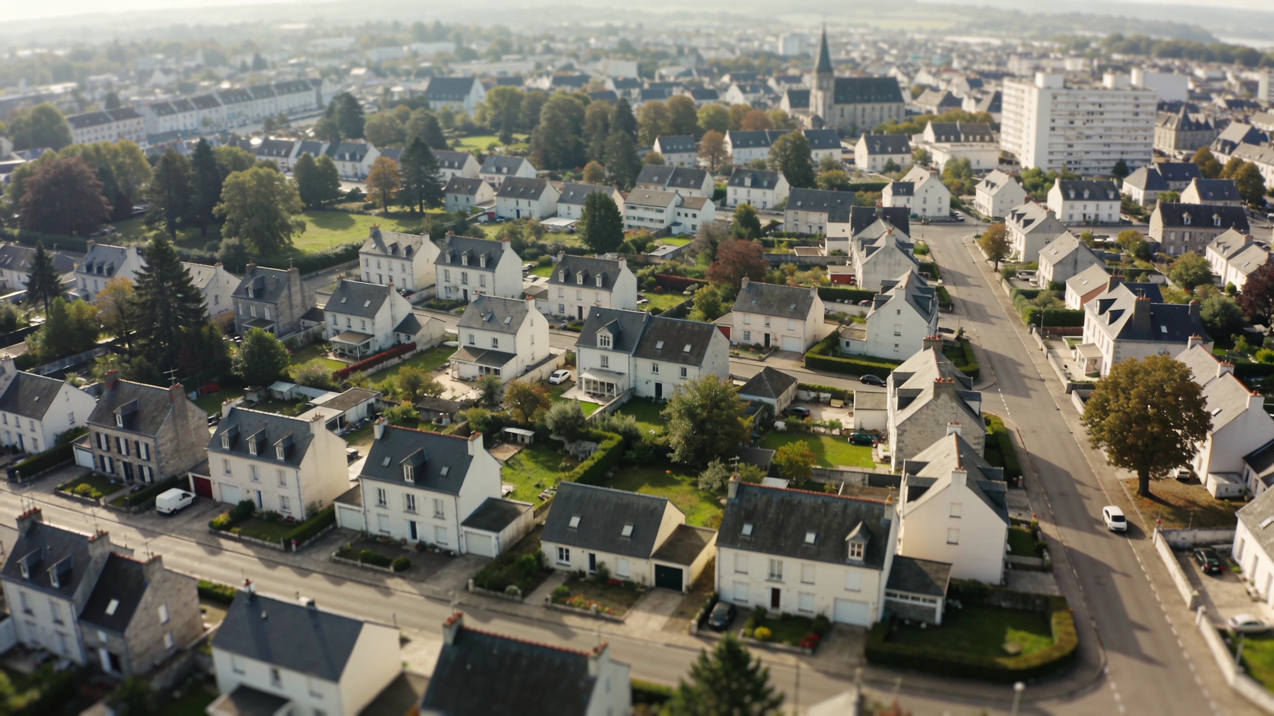vue aerienne de vannes avec quartiers residenciels