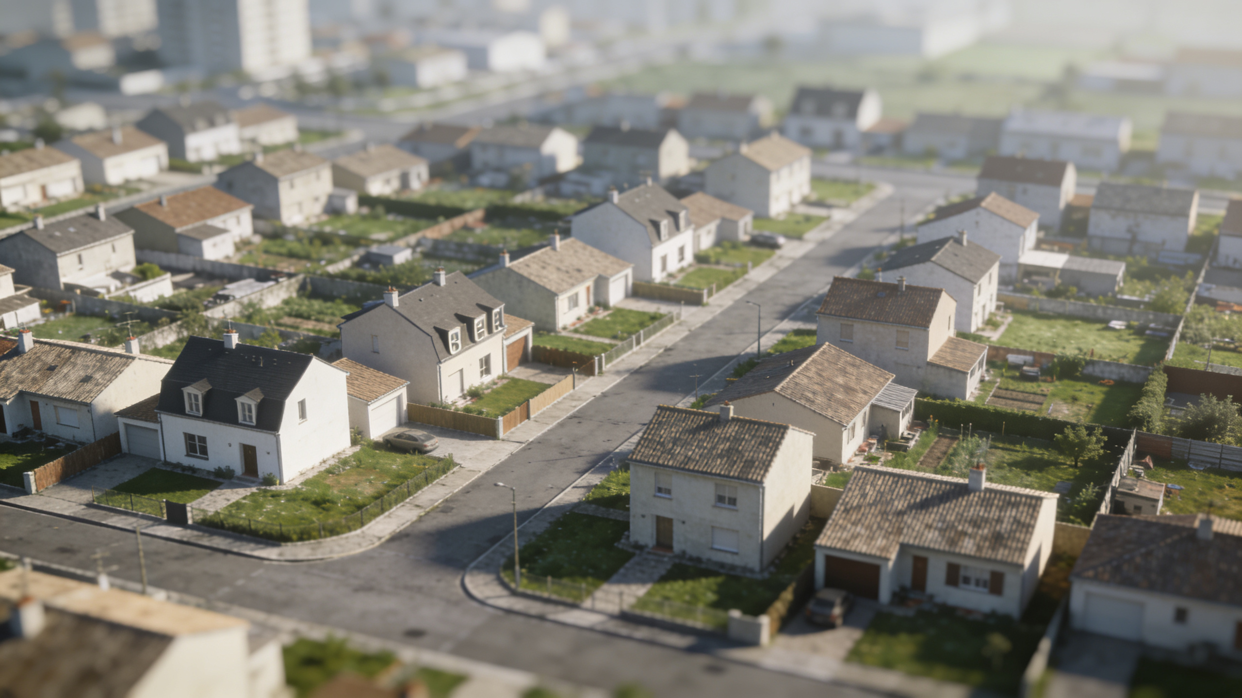 Vue aerienne de Begles avec quartiers residentiels