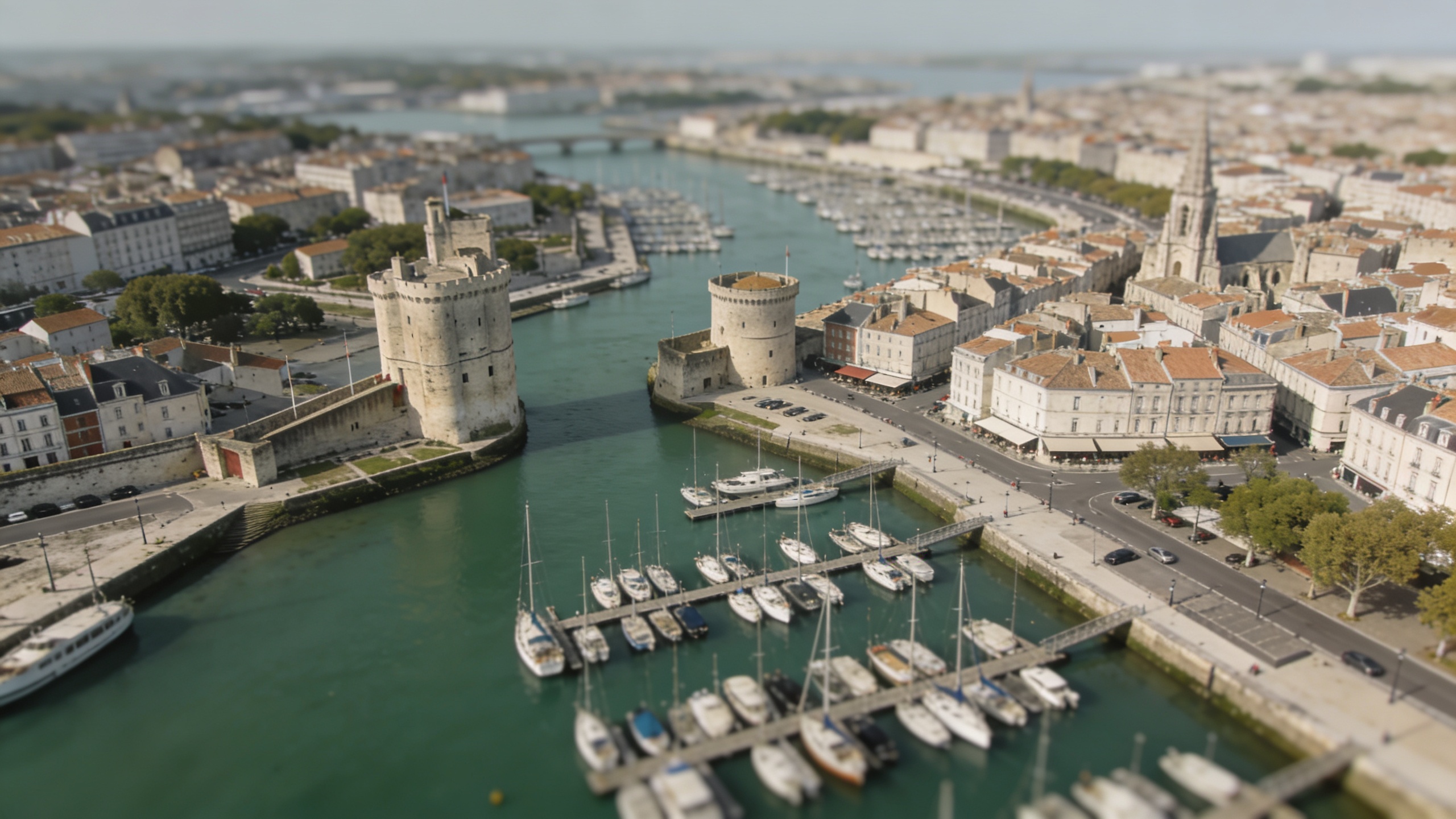 vue aerienne du centre ville de La Rochelle