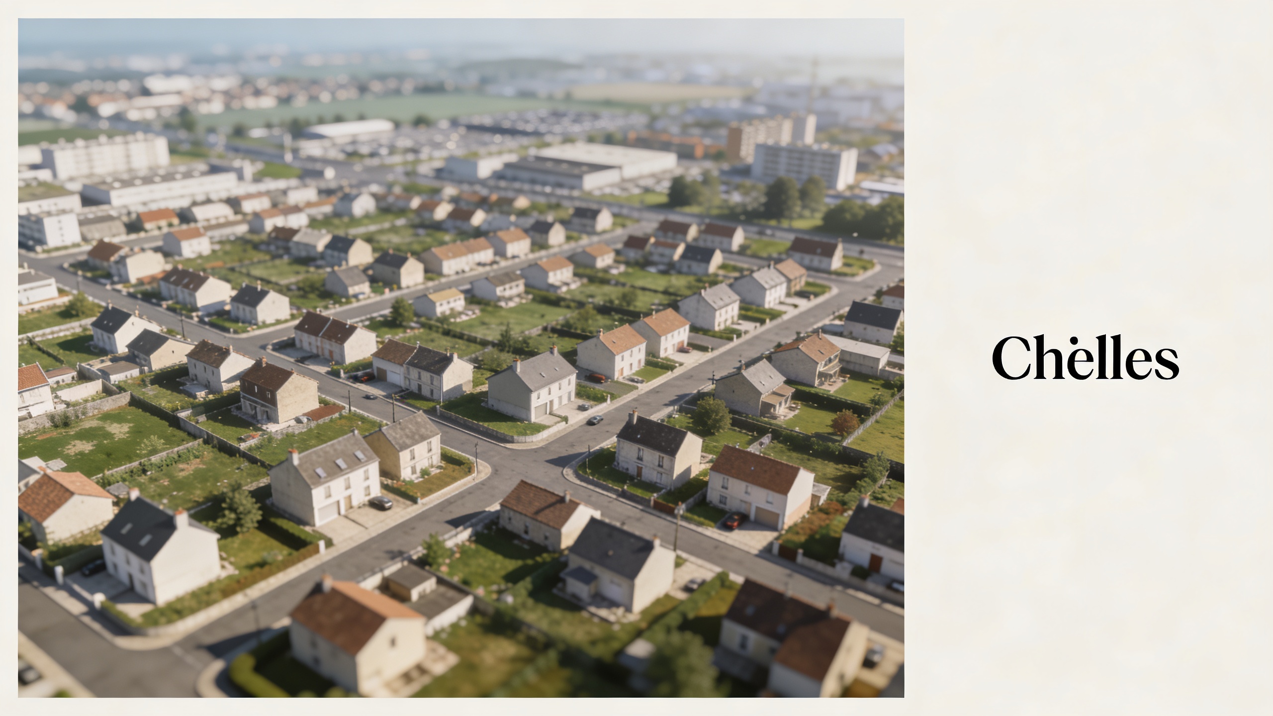 Vue aerienne de Chelles avec quartiers residenciels