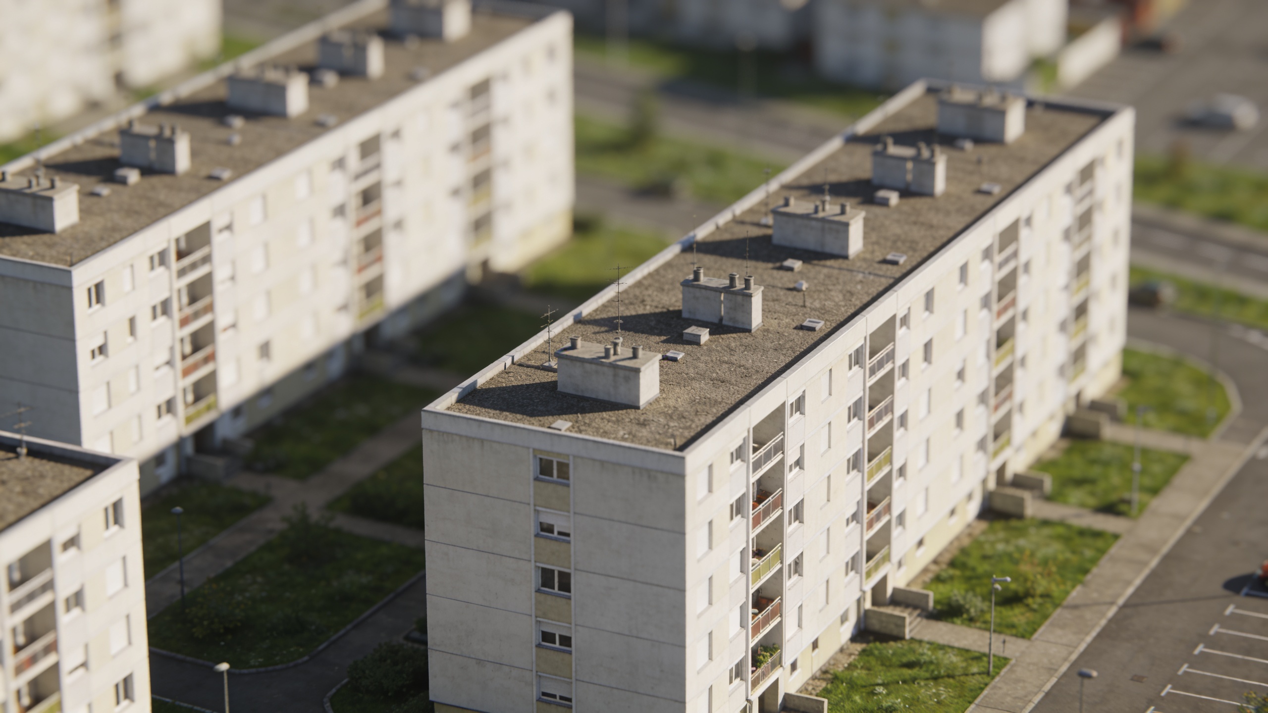 Vue aerienne d immeubles d habitation a Sarcelles