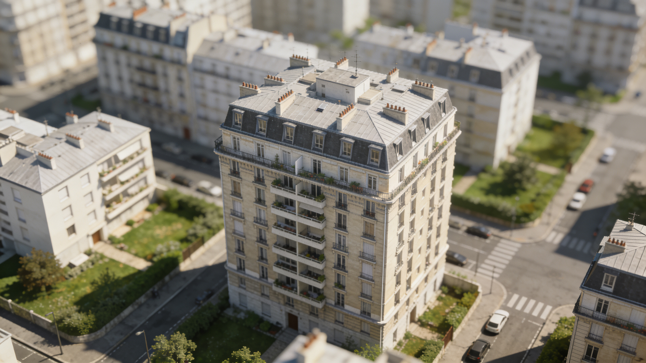 Vue aerienne d immeubles residenciels a Clichy