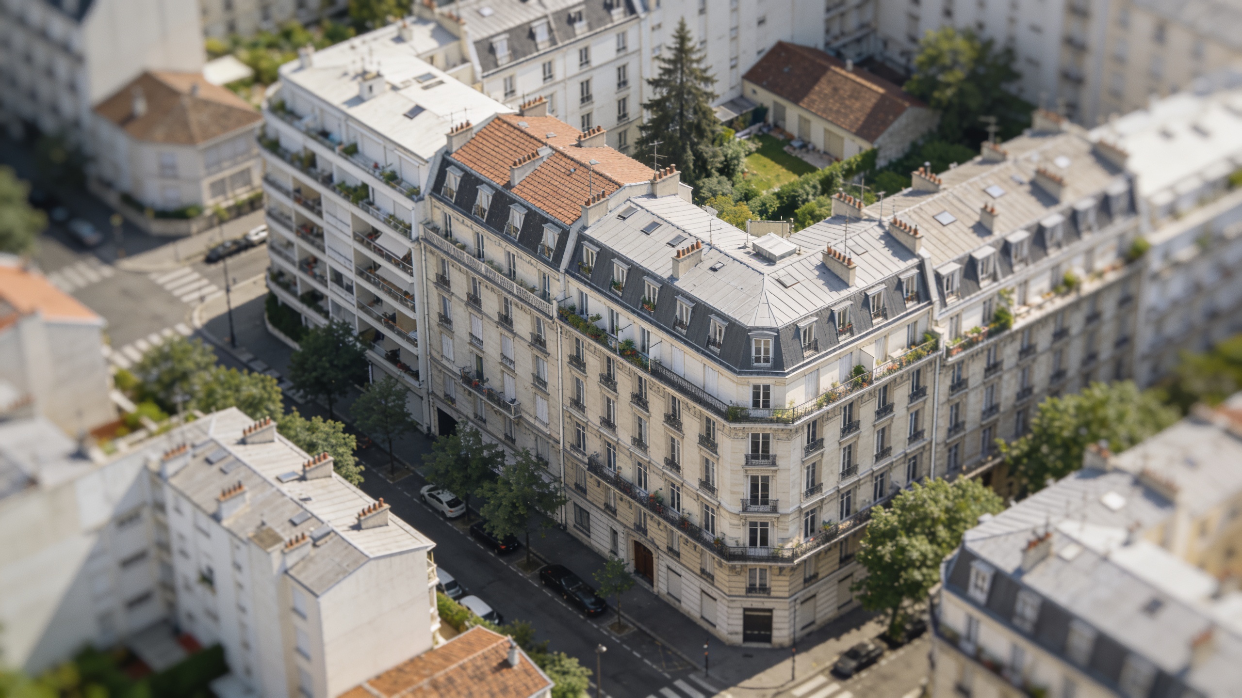 Vue aerienne d immeubles residentiels a Issy