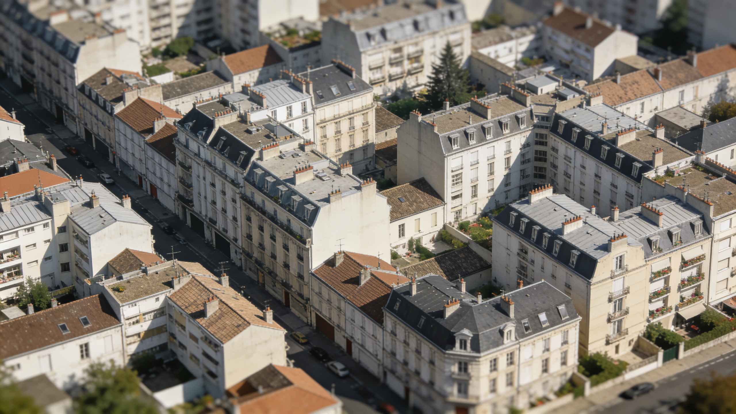 Vue aerienne d immeubles serrés a Epinay sur Seine