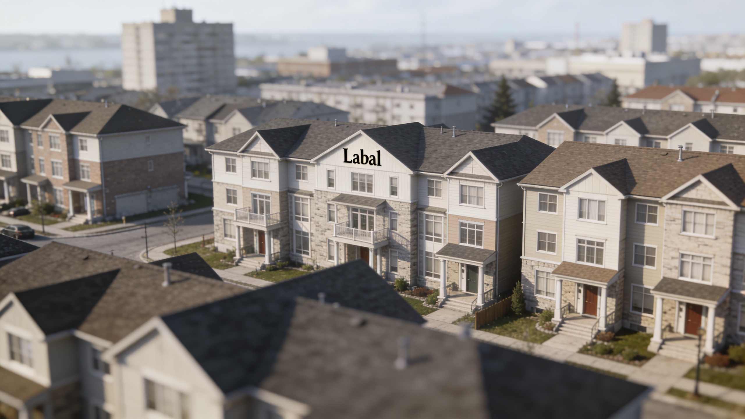 Vue aerienne de Laval avec immeubles d habitations