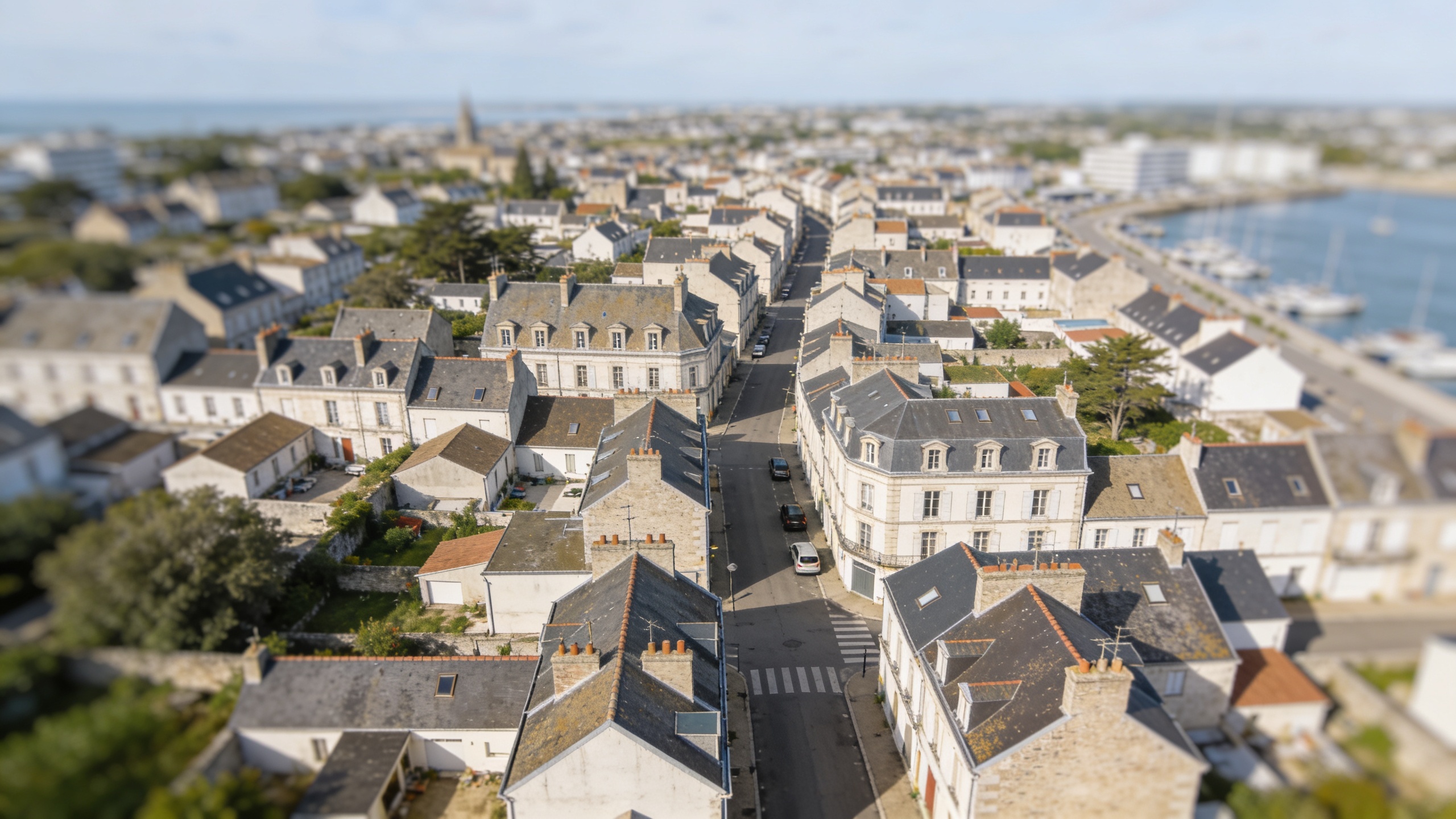 vue aerienne de Lorient avec rues et immeubles