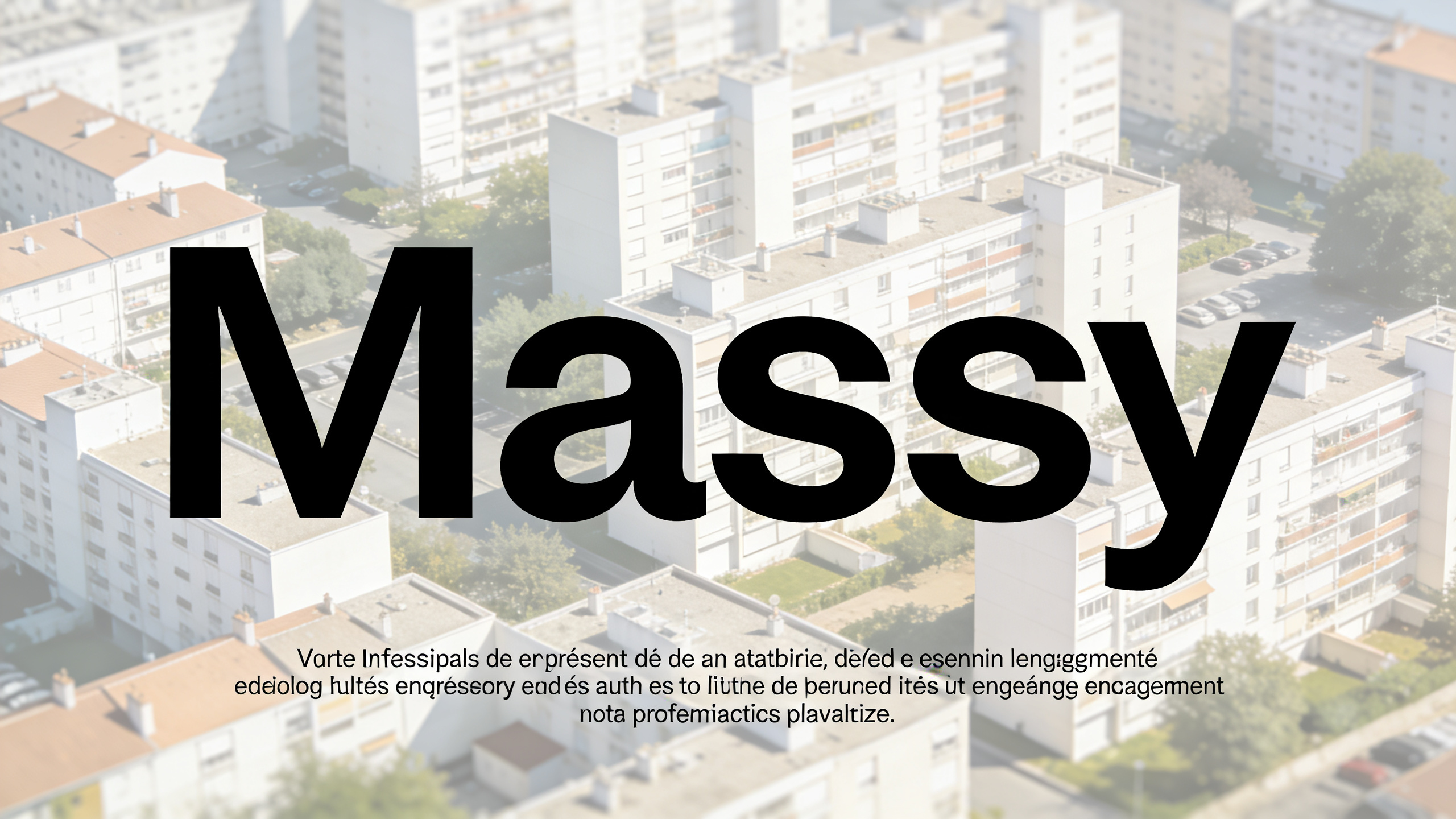Vue aerienne de Massy avec immeubles residents