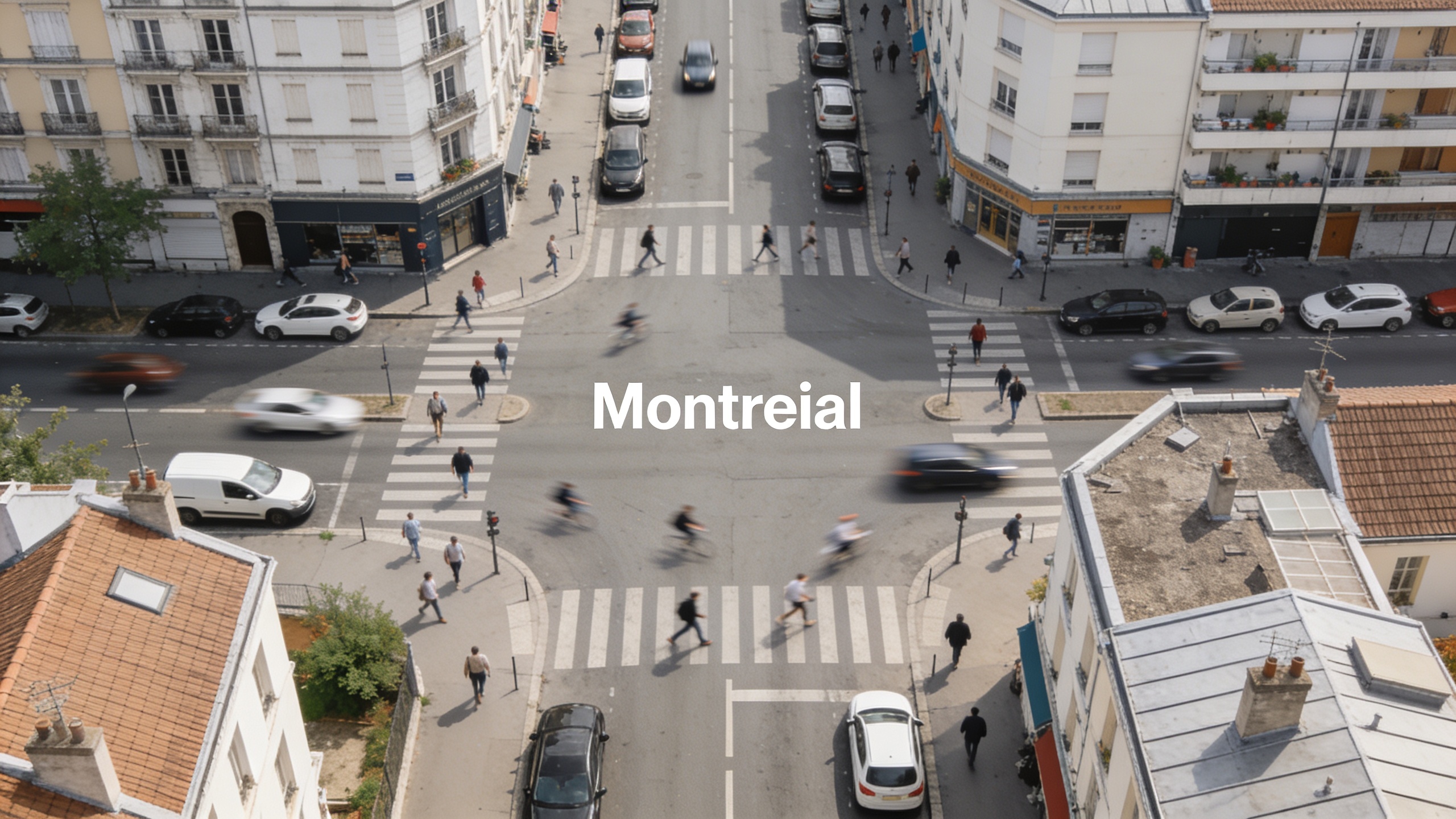 Vue aerienne de Montreuil avec rues animees