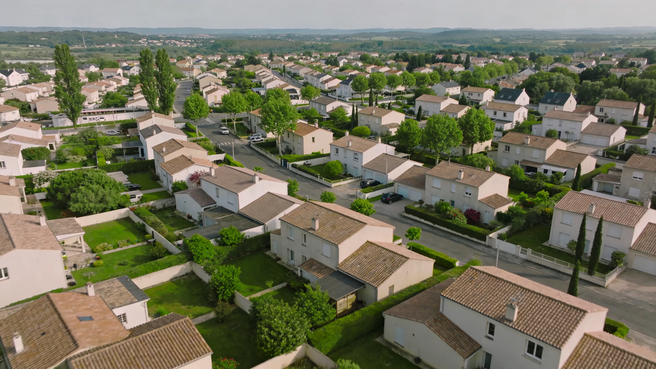 Vue aerienne de Pessac avec quartiers residentiels