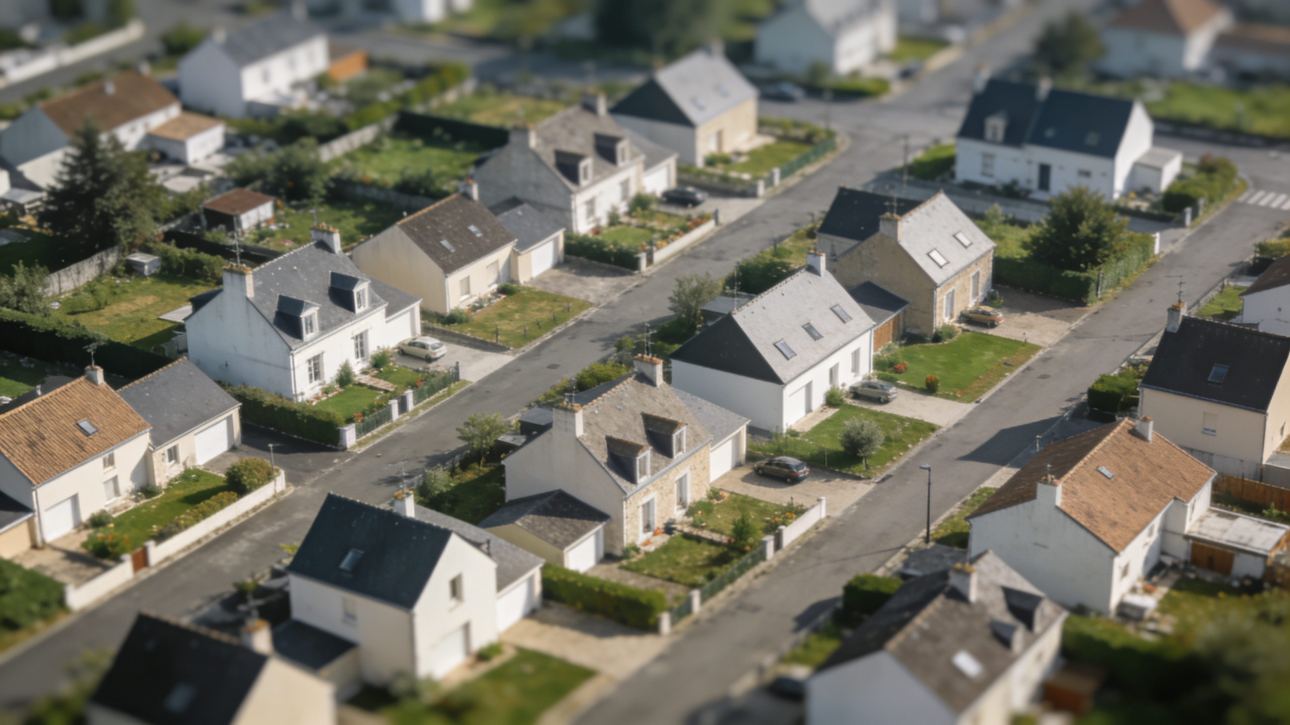 Vue aerienne de Saint Herblain avec quartiers résidentiels