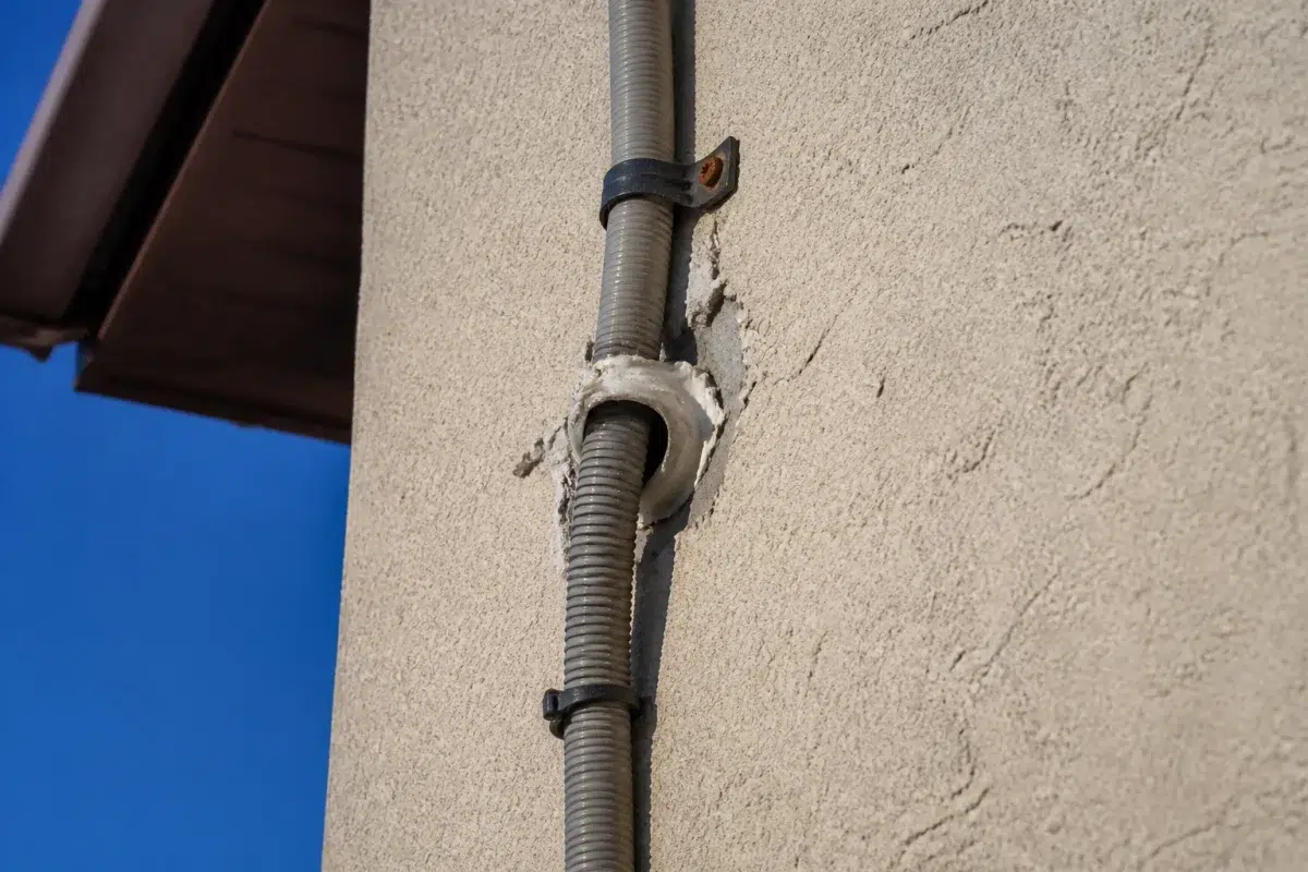 Conduit evacuation facade murale mal installe sans diagnostic professionnel