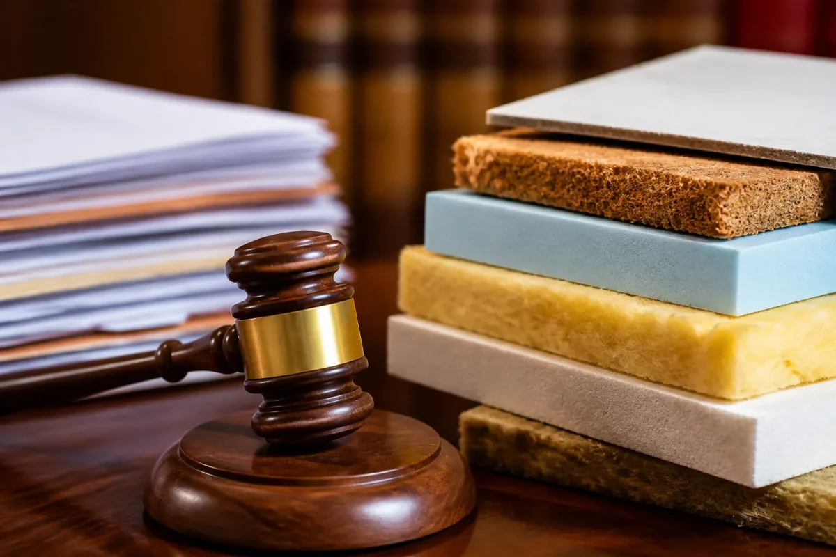 Marteau juge documents materiaux isolation travaux