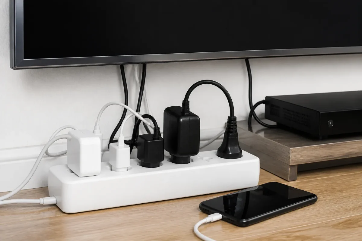 Multiprise programmable avec television decodeur et chargeurs