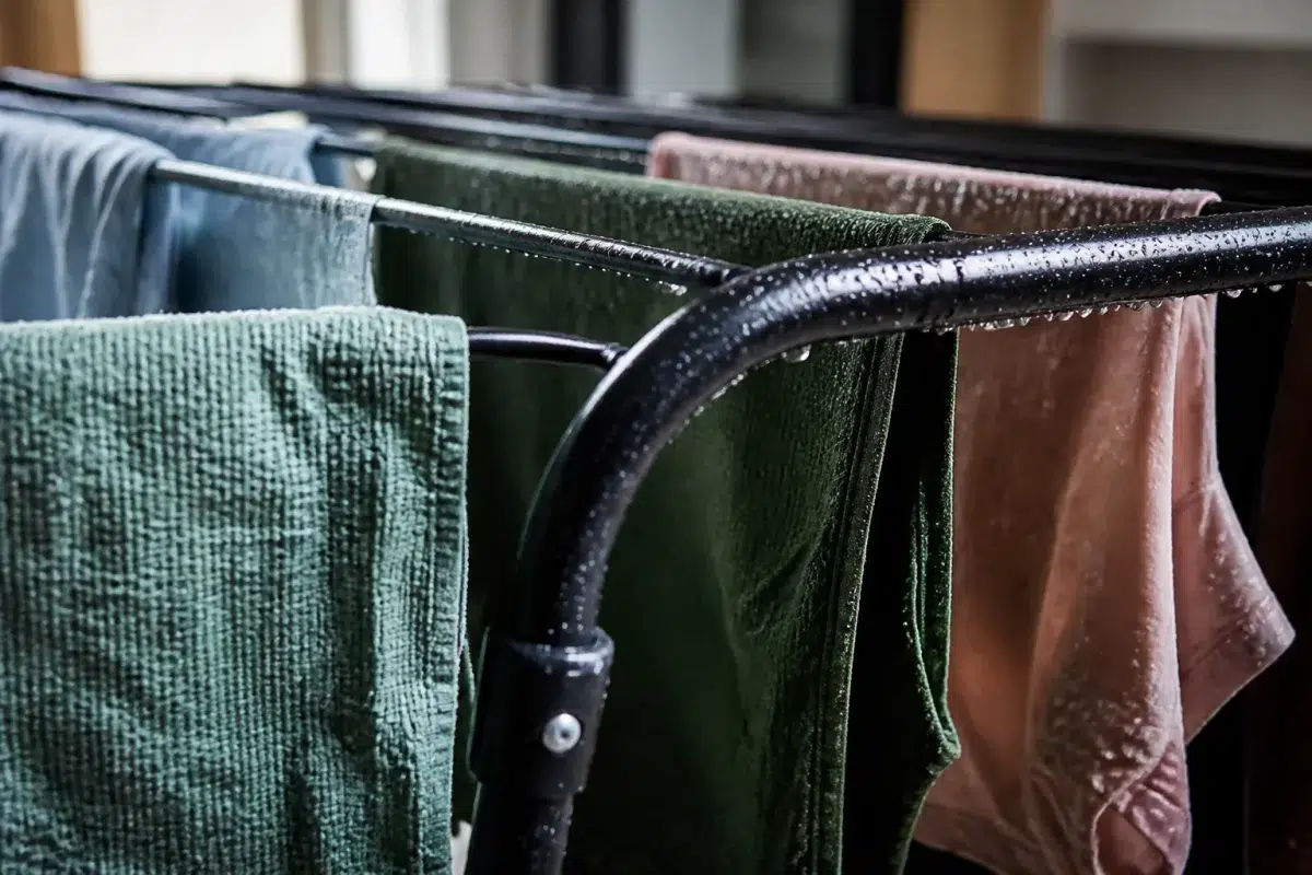 Tube acier revetu poudre resistance humidite linge mouille