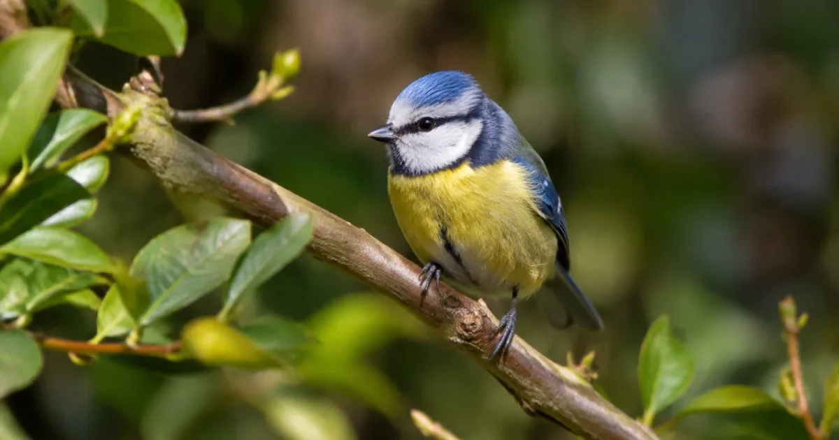 Mesange perchee sur une branche de jardin