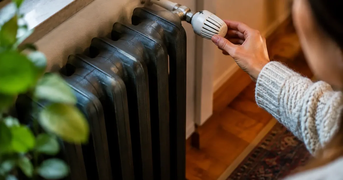 Termosifone in ghisa con valvola termostatica regolata